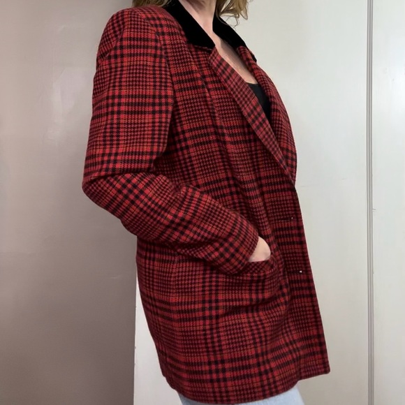 Vintage 1990s Wool Tartan Plaid Blazer - Picture 3 of 10